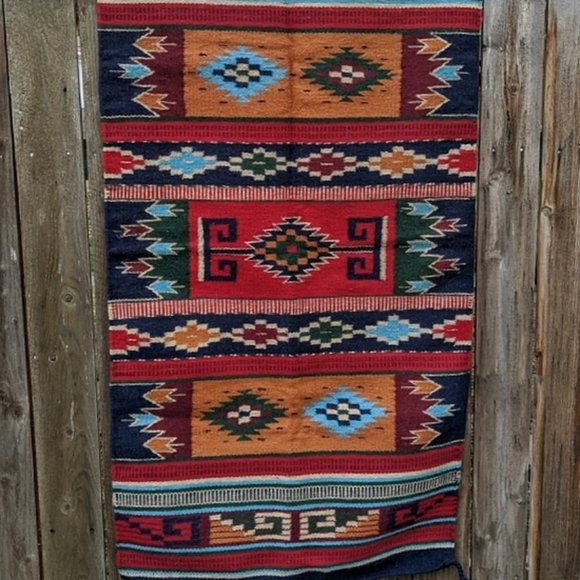 Vintage Other - SOLDVintage Woven Wool Southwestern/Aztec Area Rug
